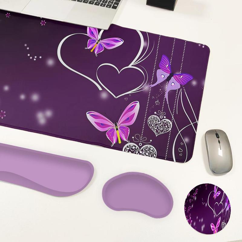 Tradescantia Purple - CIFBUY Abstraktes Lila Kunst 4-in-1 Mauspad-Set,