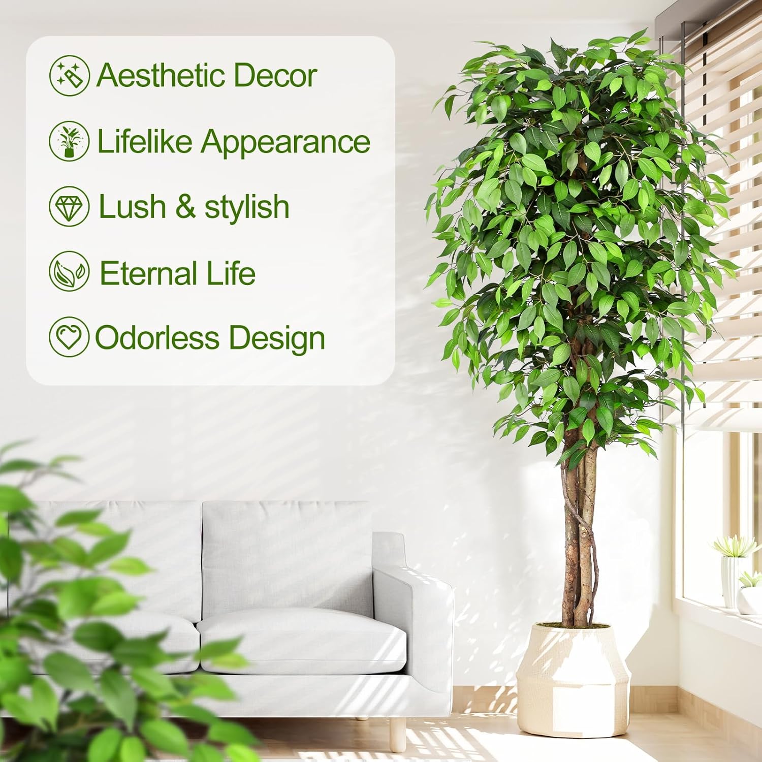 Lebensechter Künstlicher Ficus – Ficus Lyrata Tree Bewertung und Preis